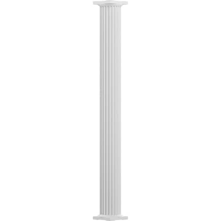 Ekena Millwork 6" x 9' Endura-Aluminum Column, Round Shaft (Load-Bearing 20,000 lbs), Non-Tapered, FLuted EA0609ANFSBTUTU